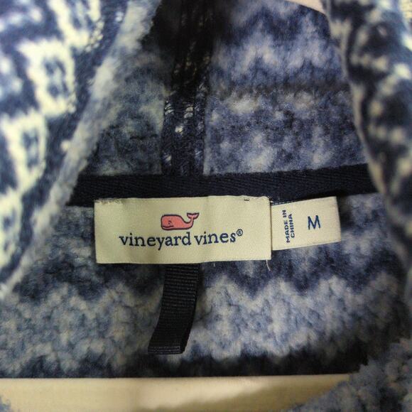 Vineyard Vines Sweater Womens M Blue Fair Isle Funnel Neckrbay - Picture 2 of 8